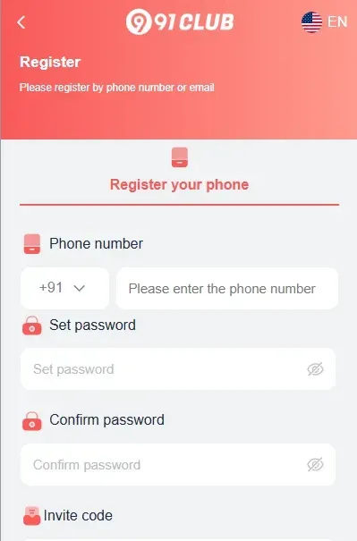 91 Club register page